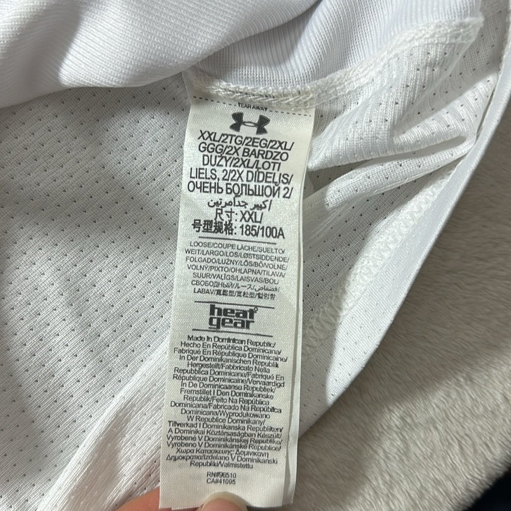 Under Armour Men’s Baseball Jersey White Size XXL - Picture 4 of 5